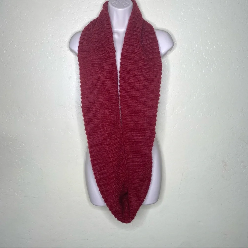 Cozy Red Knit Infinity Scarf